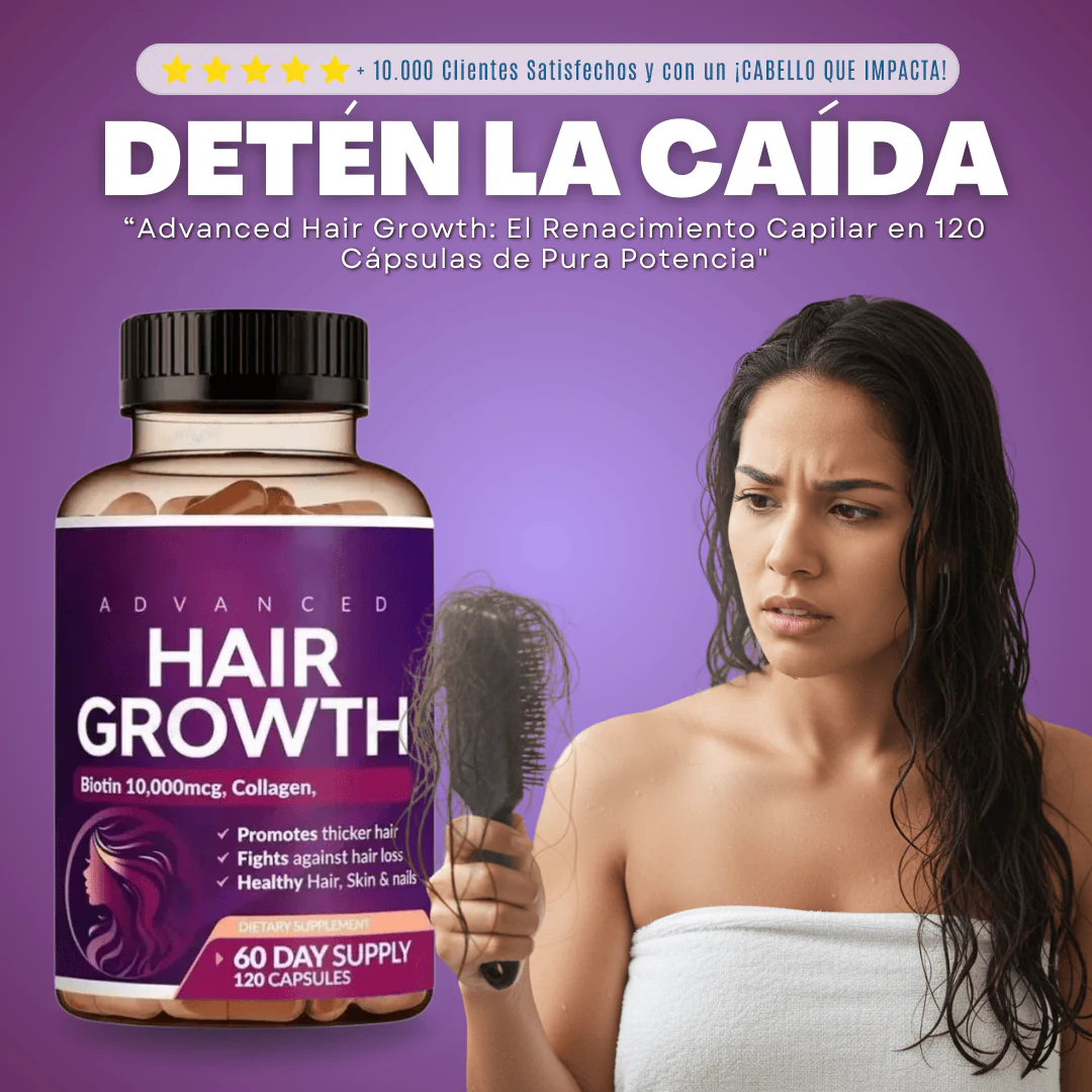 SUPLEMENTO HAIR GROWTHI BLOQUEADOR DHT PARA CRECIMIENTO CAPILAR AVANZADO