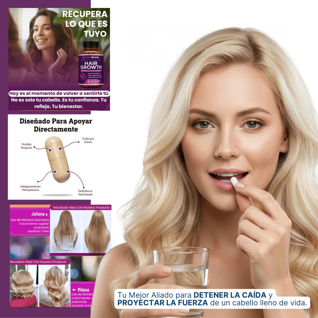 SUPLEMENTO HAIR GROWTHI BLOQUEADOR DHT PARA CRECIMIENTO CAPILAR AVANZADO